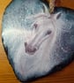 Kelpie water horse, handpainted slate heart, Kelpie outdoor hanging decoration  - Image 3