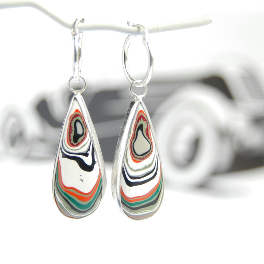 Reversible tractor fordite earrings