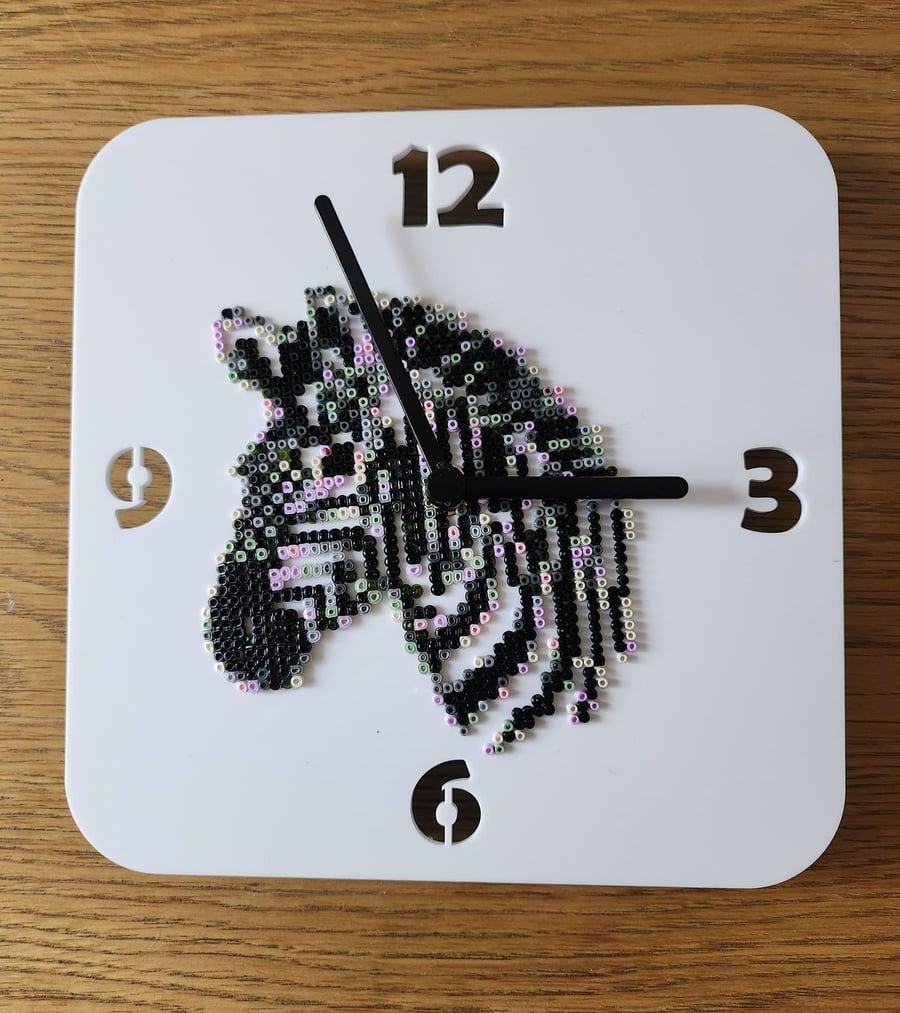 wall clock with zebra design