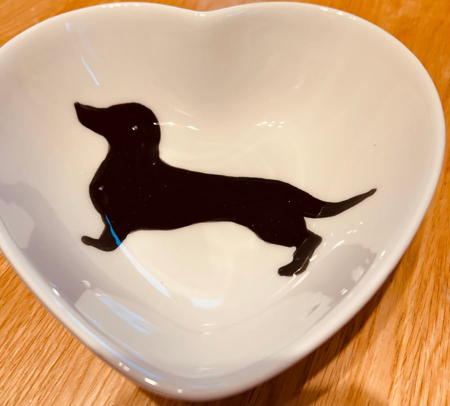 Dachshund heart bowl