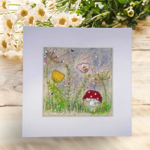 Wildflower Textile Art Ready To Frame