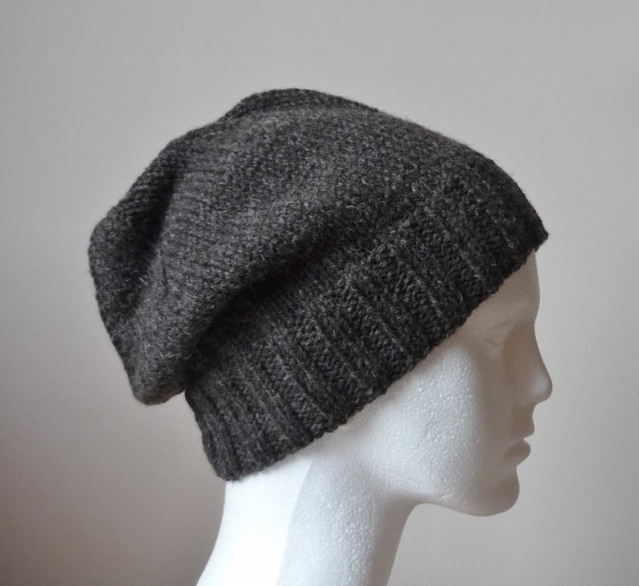 MADE TO ORDER men's hats - Guys slouchy beannie - Teens hand knitted hats