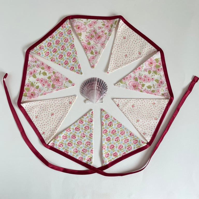 Vintage Flower Summer Bunting - reversible 
