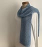 COTTON scarf. ' Breeze'. Lightweight , all-seasons. Sky blue. - Image 2