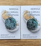 Abstract Embellished Recycled Textile mini button Brooches  - Image 5