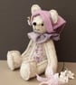 Collectable teddy bear, handmade UK designed OOAK small artist bear