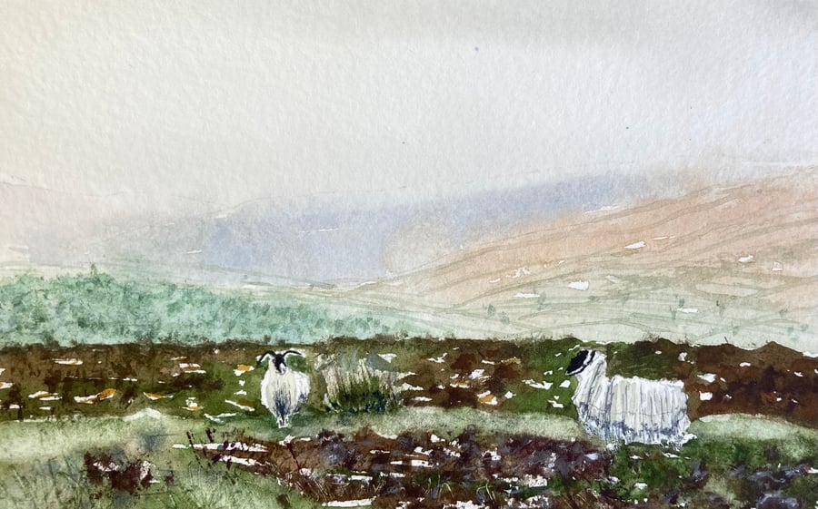 Westerdale (Pure Original Watercolour FULLY MOUNTED 8” x 6”)