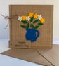 Handmade Mother’s Day Card. Yellow and white flowers from wool felt. Keepsake. - Image 2