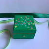 Hand painted green wooden box