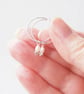 Simple Pearl Hoops in Sterling Silver - Image 3