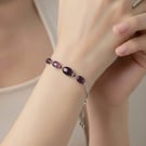Handmade Guinea Ruby Slider Bracelet, Sterling Silver Adjustable Bracelet