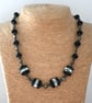 black lampwork glass and pyrite gemstone necklace - Image 6