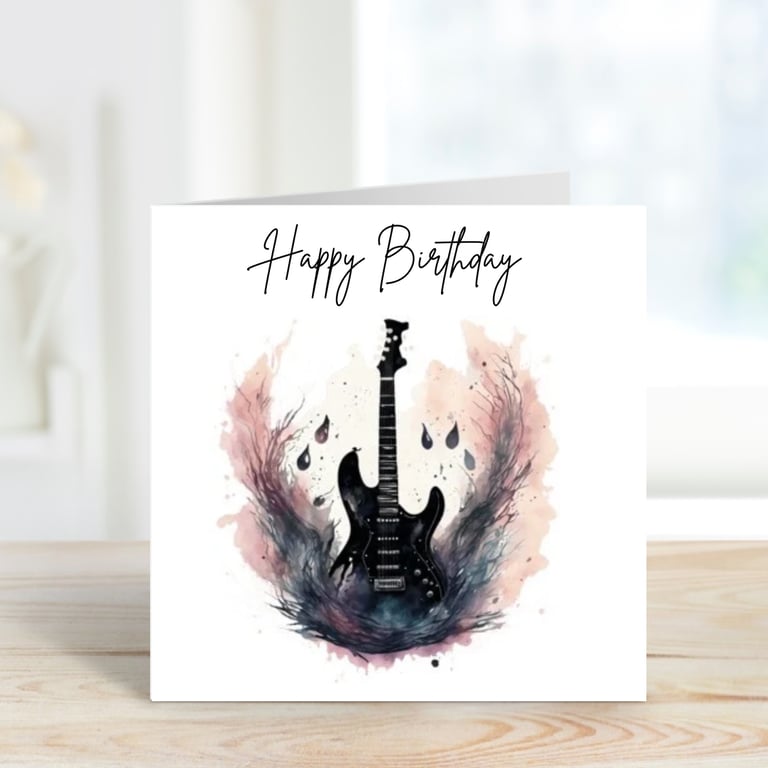 Happy Birthday Card with Guitar 