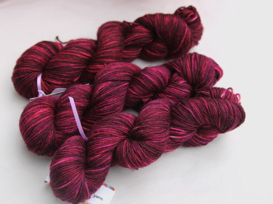 SALE SPECIAL Cherry Coulis Superwash Bluefaced Leicester DK yarn