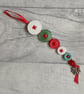 Trio of Festive Button Dangle Christmas Tree Decorations - Image 3