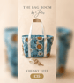 Chunky Tote Bag in a Blue Sunflower Print Fabric - Image 1