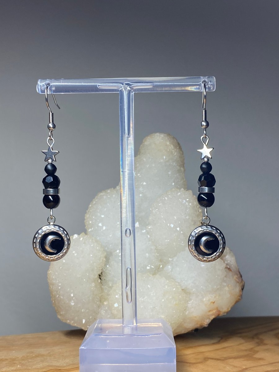 Selene - Moon & star earrings 