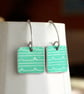 Mint square drop earrings