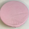 One extra large reusable bowl cover to fit a mixing bowl. Pink check
