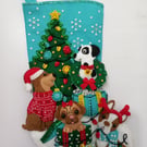 Bucilla Christmas Dogs FINISHED Christmas Stocking - Can be Personalised