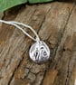 Sterling Silver Pebble Necklace with Snowdrops
