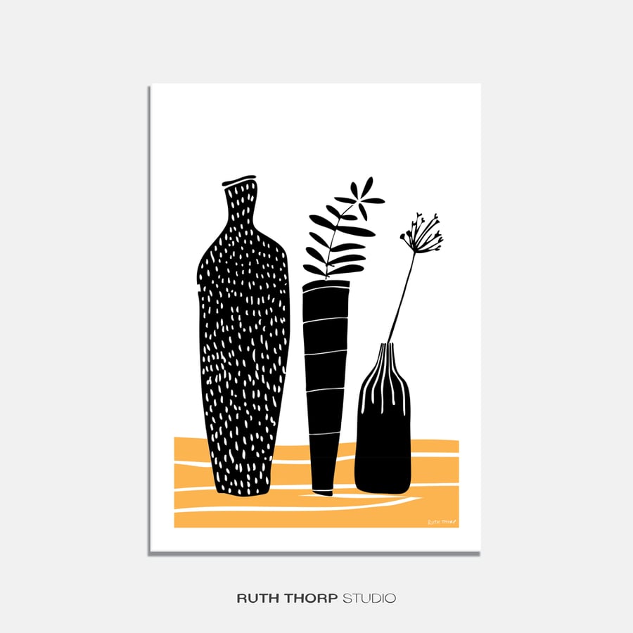Vases Illustrated Art Print