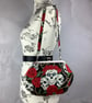 Skulls medium clutch bag, Gothic kiss clasp bag, Detachable strap, 2 options - Image 6