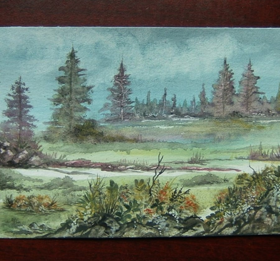watercolour landscape painting art original ref 543