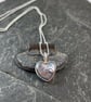 Silver and Pearl heart pendant on 18 inch chain