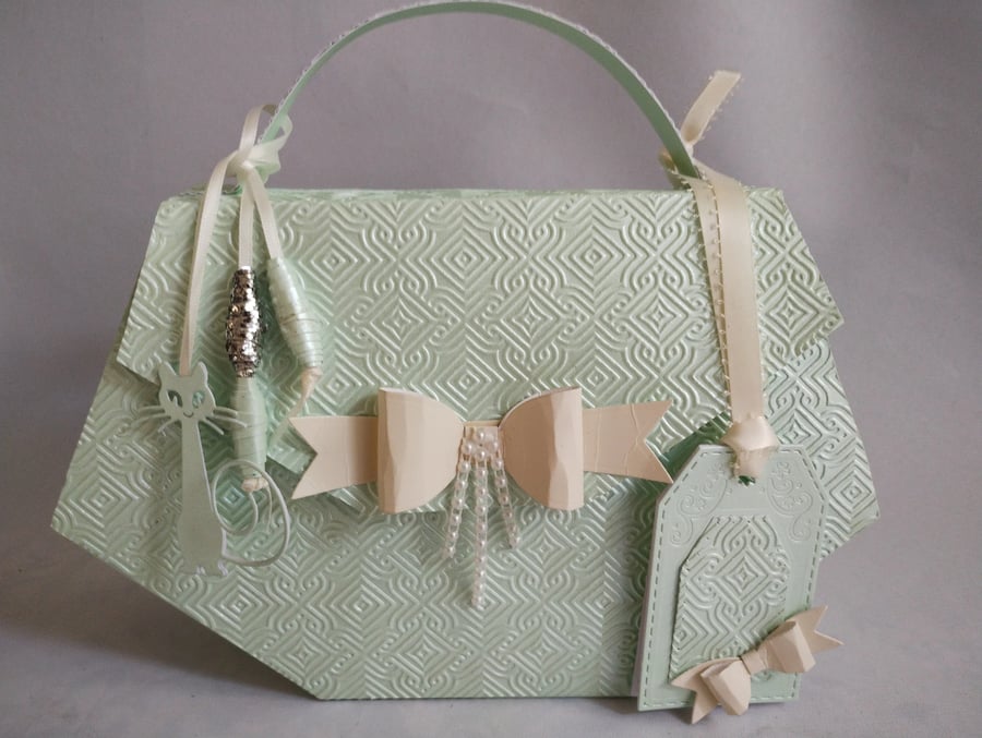 Peppermint Green Geo Handbag Style Gift Box with CATitude
