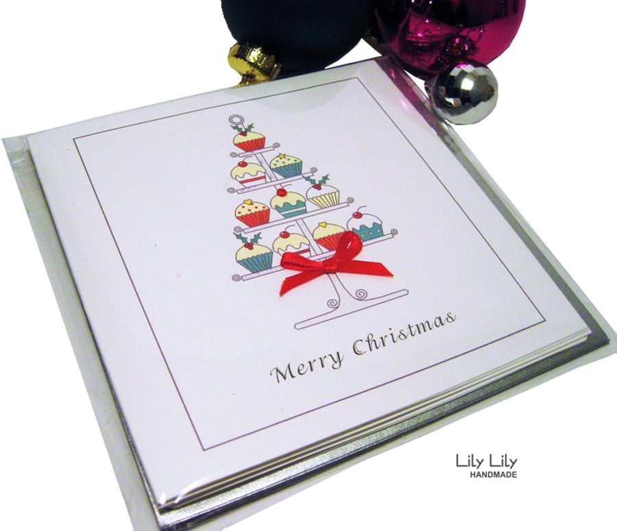 Set of 3 Christmas Cards - Christmas Cupcakes