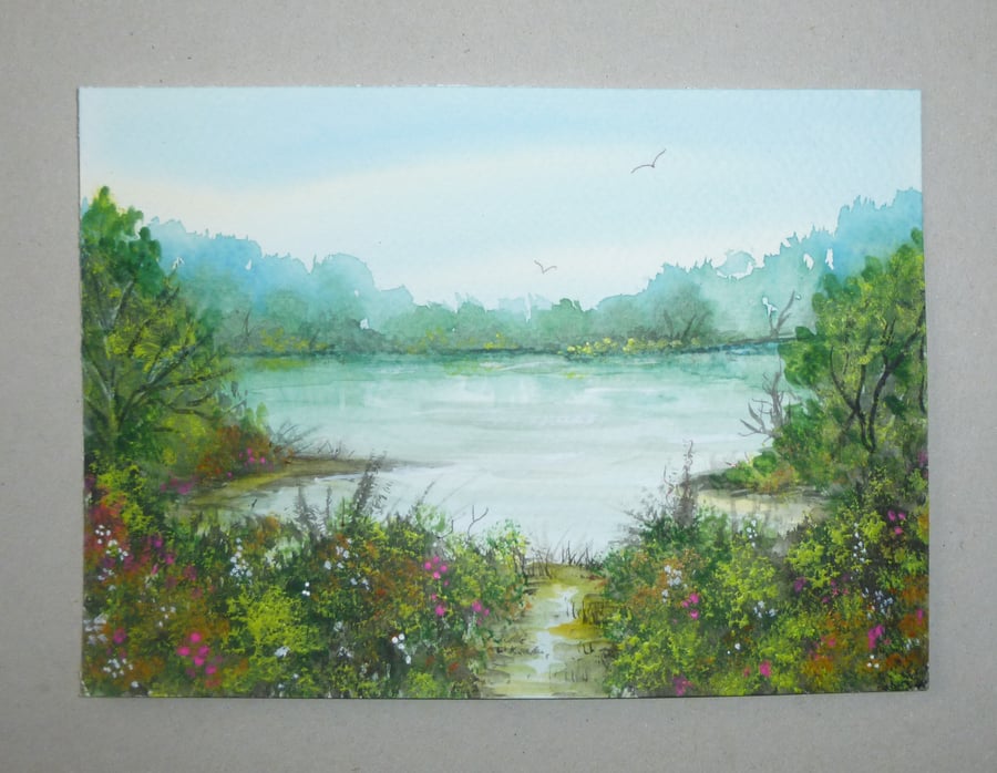 original art painting watercolour landscape ( ref fa 347  T1 )