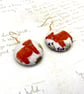 Baby Highland Cows statement fabric button earrings - Image 2