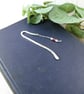 Bookmark, Sterling Silver with Ruby and Moonstone Gemstones