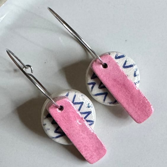 Clay and Print Earrings