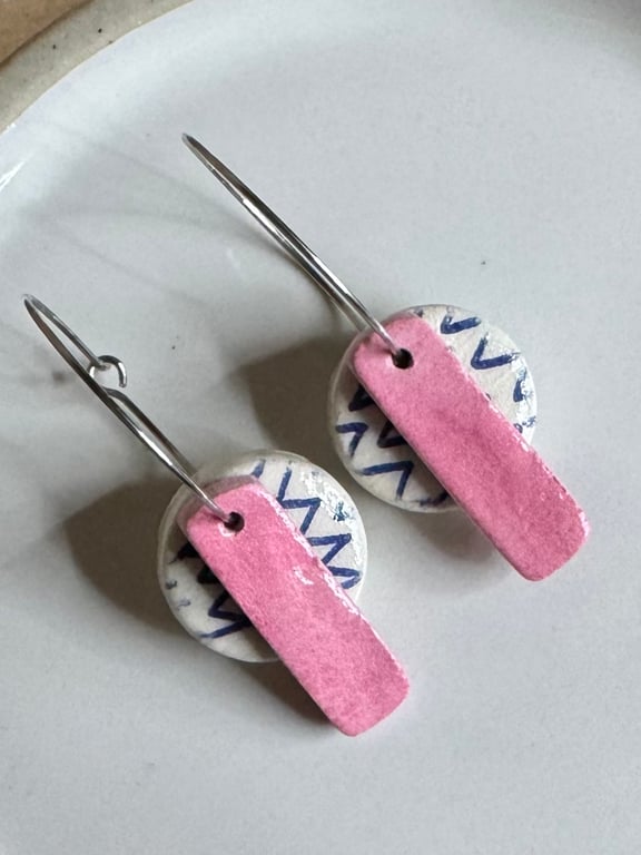 Clay and Print Earrings