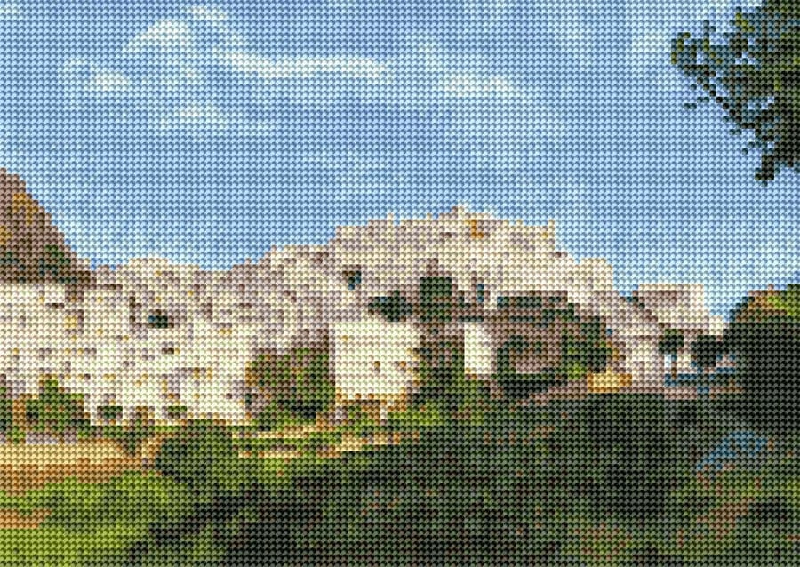 5D DIY Spanish Mojacar Pueblo Diamond Painting Kit Crystal Embroidery Rhinestone