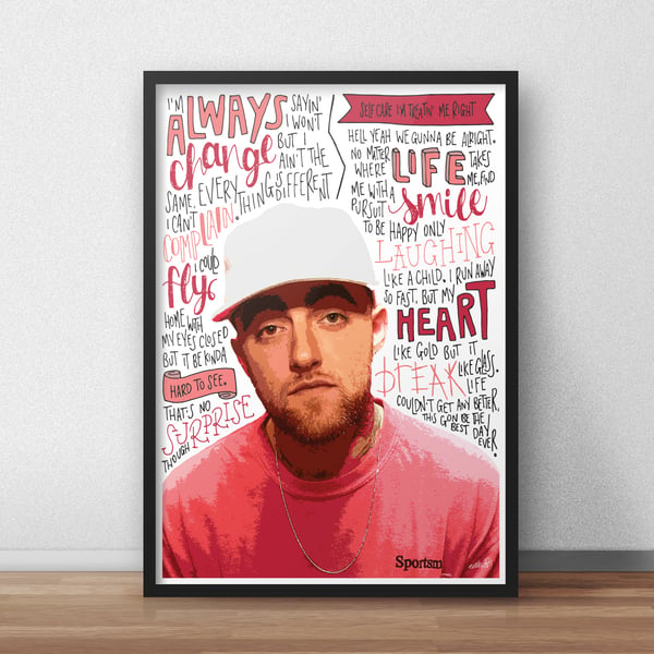 Mac Miller INSPIRED Poster, Print with Quotes, Lyrics