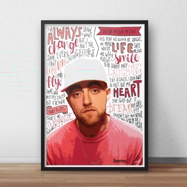 Mac Miller INSPIRED Poster, Print with Quotes, Lyrics
