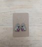Embroidered Capybara Bubble Tea Earrings: Sterling Silver Hooks - Image 3