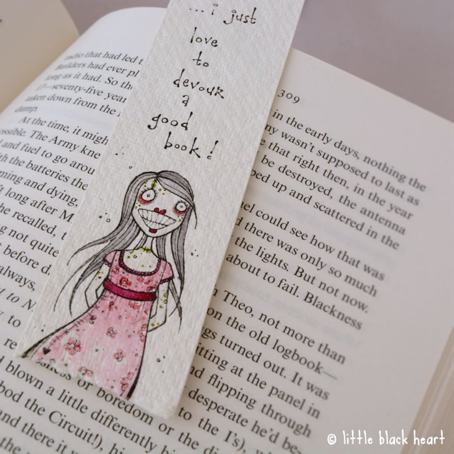 bookmark with original illustration - zombie gal