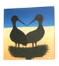 Original Stork Painting with Ukraine Heart - acrylic art of bird silhouettes - Image 2