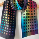 Spectrum Hand Woven Silk Doubleweave Scarf or Wall Hanging