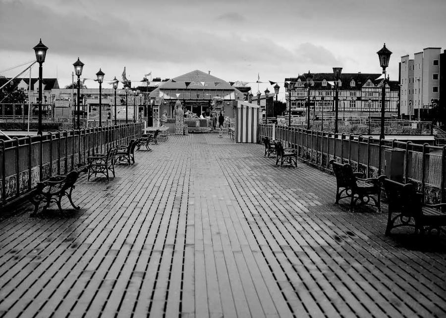 Skegness Pier Picture, Black and White Photo Print