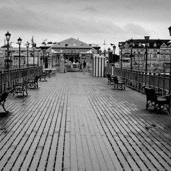 Skegness Pier Picture, Black and White Photo Print