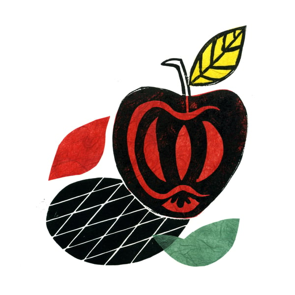 Red Apple Pop Linocut 6 of 10