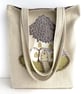 Wisteria Fairy House Tote Bag, Cream Bag with Fairy House Applique - Image 5