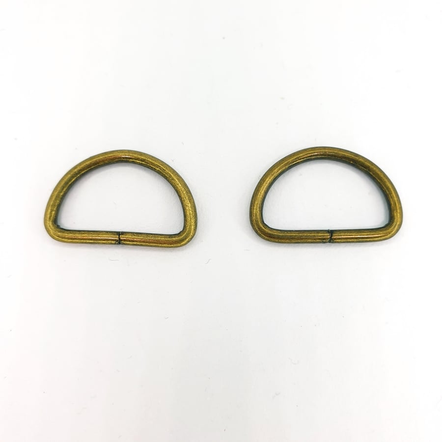 2 Pcs 20mm Bronze Metal D Ring Adjustable Buckle Clasp Webbing Strap Backpack