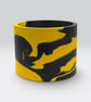 Black and Yellow 15cm Marbled Round Plant Pot  - Large Indoor Planter  - Image 6