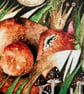 Mounted Original Whimsical Resting Red Fox Woodland Watercolour Art - Image 3